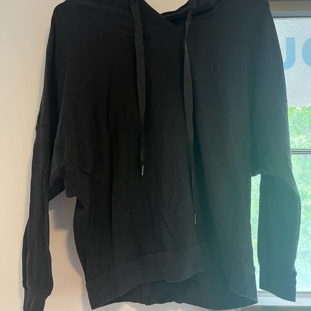 AnyBody Black Sweatshirt Hoodie Relaxed Fit